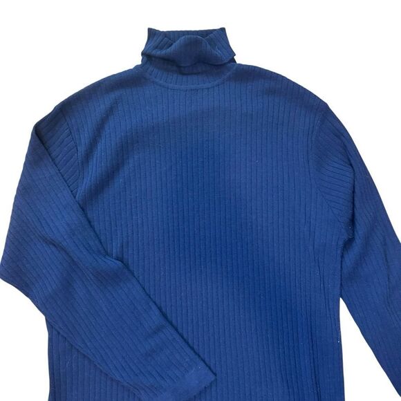 Wilke Rodriguez Vintage Navy Blue Ribbed Merino Wool Turtleneck Sweater - Picture 4 of 8